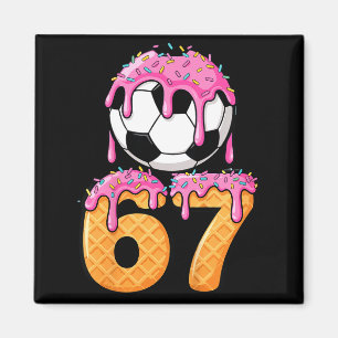 Kinderen Voetbal Drip Nummer 67 Jongens Voetbalspe Magneet