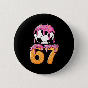 Kinderen Voetbal Drip Nummer 67 Jongens Voetbalspe Ronde Button 5,7 Cm
