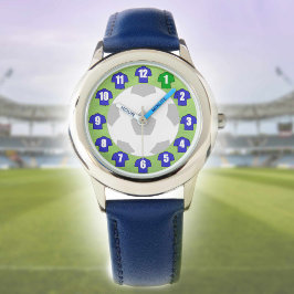 Kinderen Voetbal Horloge met Blauwe Shirts