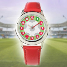 Kinderen Voetbal Horloge - met Rode Shirts