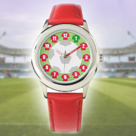 Kinderen Voetbal Horloge - met Rode Shirts