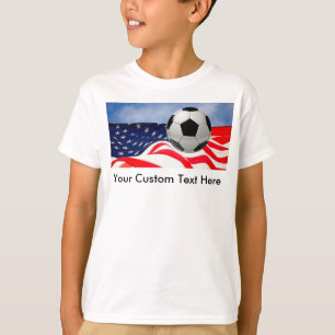 Kinderen Voetbal met USA Vlag T-Shirt