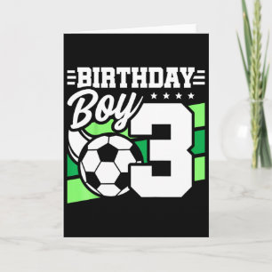 Kinderen Voetbal Verjaardagsfeestje - 3 Jaar Oude Kaart