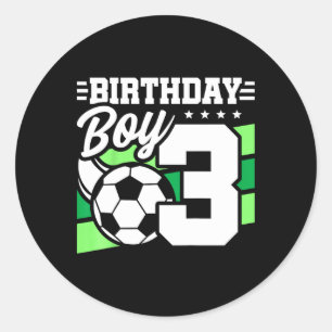 Kinderen Voetbal Verjaardagsfeestje - 3 Jaar Oude Ronde Sticker
