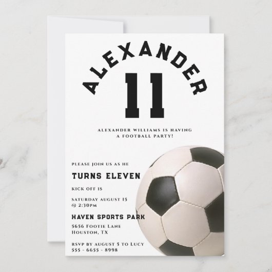 Kinderen Voetbal Verjaardagsfeestje Kaart (Voorkant)