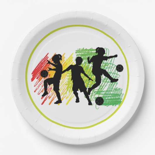 Kinderen Voetbalfeestje  Papieren Bordje (Voorkant)