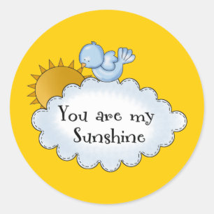 Kinderen Vogel Zon Jij Bent Mijn Zonneschijn Ronde Sticker