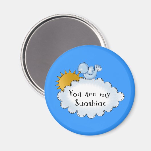 Kinderen vogelzon Je bent mijn zonneschijn Magneet (Voorkant / Achterkant)