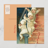 Kinderen vol van kerstmis feestdagenkaart (Voorkant / Achterkant)