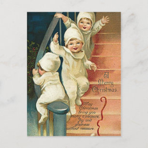 Kinderen vol van kerstmis feestdagenkaart