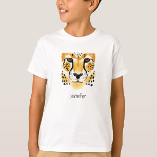 kinderen voor de close-upillustratie van de cheeta t-shirt