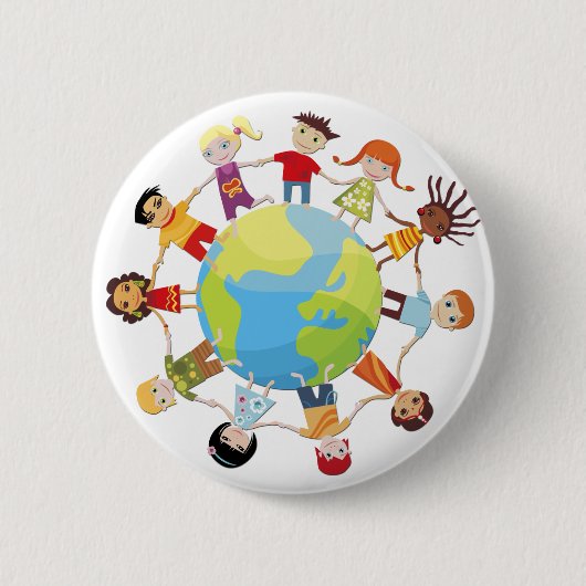 Kinderen voor de wereldvrede ronde button 5,7 cm (Voorkant)