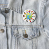 Kinderen voor de wereldvrede ronde button 5,7 cm (In situ)