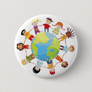 Kinderen voor de wereldvrede ronde button 5,7 cm
