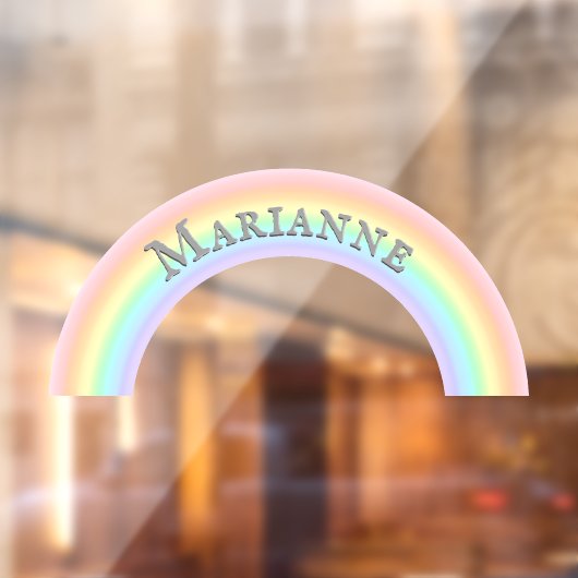 Kinderen voor gepersonaliseerde regenboogbundel raamsticker (Vel 2)