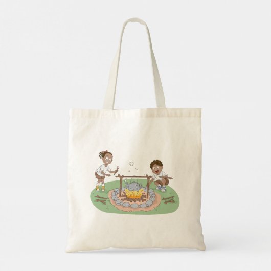 Kinderen voor kampvuur tote bag (Achterkant)