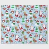 Kinderen voor kerstcadeautjes cadeaupapier (Vlak)