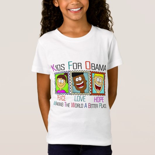 KINDEREN VOOR OBAMA T-SHIRT (Voorkant)
