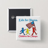 Kinderen voor Obama Vierkante Button 5,1 Cm (Voorkant /achterkant)