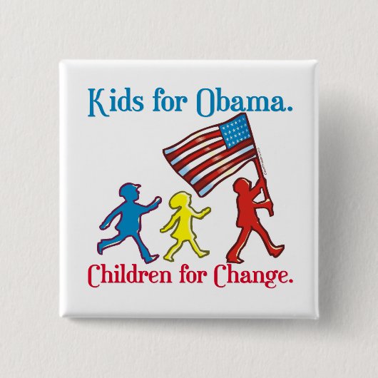 Kinderen voor Obama Vierkante Button 5,1 Cm (Voorkant)