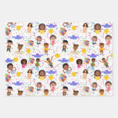 Kinderen voor Purim Wrapping Paper Flat Sheet Set (Voorkant 2)