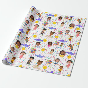 Kinderen voor Purim Wrapping papier 30"+