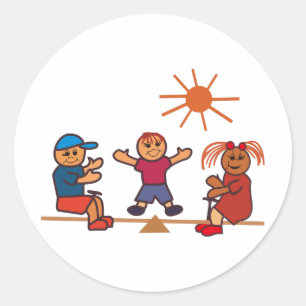 Kinderen voor theeter-Totter Ronde Sticker