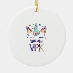 Kinderen VPK Meisje Eerste Dag Little Miss VPK T-s Keramisch Ornament
