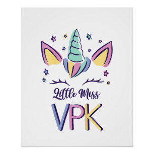 Kinderen VPK Meisje Eerste Dag Little Miss VPK T-s Perfect Poster