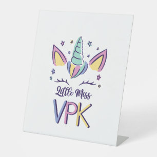 Kinderen VPK Meisje Eerste Dag Little Miss VPK T-s Reclamebord Met Voetstuk