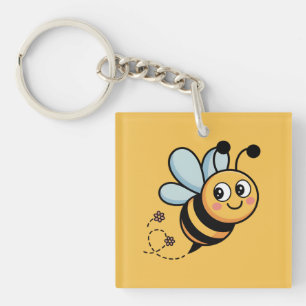 Kinderen-vriendelijke Bij Mascotte met Gestippeld Sleutelhanger