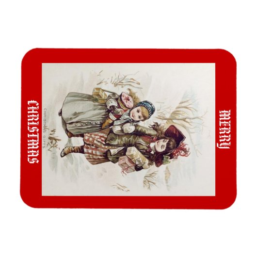  Kinderen Vrolijk Kerstmagneet Magneet (Horizontaal)