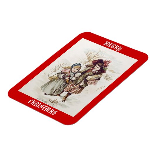  Kinderen Vrolijk Kerstmagneet Magneet (Linkerzijde)