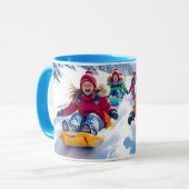 Kinderen vrolijk sleeën winter plezier mok (Voorkant links)