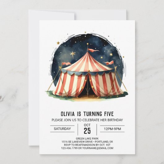 Kinderen vrolijk viering circus verjaardag kaart (Voorkant)