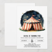 Kinderen vrolijk viering circus verjaardag kaart (Voorkant / Achterkant)