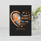 Kinderen Vrouwen Ik Draag Oranje Voor Mijn Oom Leu Kaart (Staand voorkant)