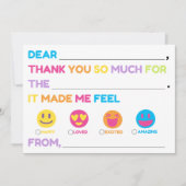 Kinderen vul-aan dankkaart in (verjaardagsfeestjes notitiekaartje (Voorkant)