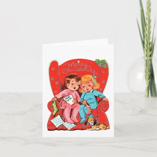 kinderen wachten op de kerstman kaart (Voorkant)