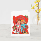 kinderen wachten op de kerstman kaart (Gele Bloem)