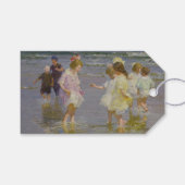 Kinderen Waden op het strand (door E.H. Potthast) Cadeaulabel (Voorkant (Horizontaal))