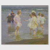 Kinderen Waden op het strand (door E.H. Potthast) Cadeaupapier (Vlak)