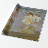 Kinderen Waden op het strand (door E.H. Potthast) Cadeaupapier (Uitgerold)