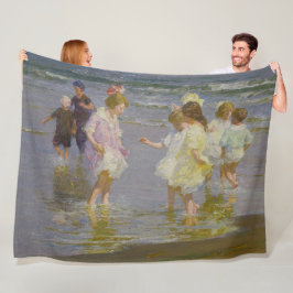 Kinderen Waden op het strand (door E.H. Potthast) Fleece Deken