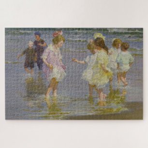 Kinderen Waden op het strand (door E.H. Potthast) Legpuzzel