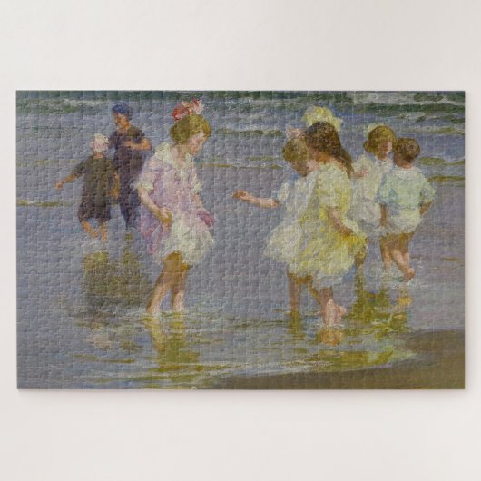 Kinderen Waden op het strand (door E.H. Potthast) Legpuzzel (Horizontaal)