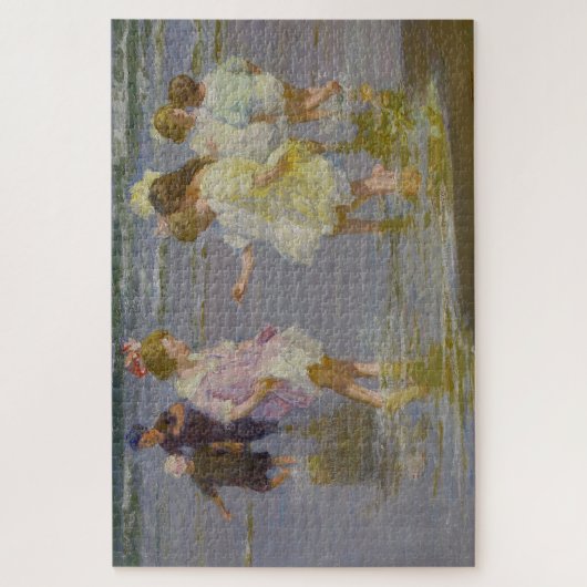 Kinderen Waden op het strand (door E.H. Potthast) Legpuzzel (Verticaal)