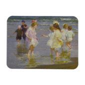 Kinderen Waden op het strand (door E.H. Potthast) Magneet (Horizontaal)