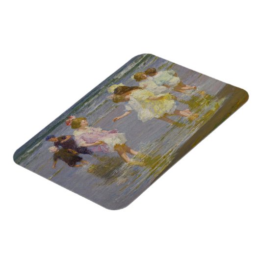 Kinderen Waden op het strand (door E.H. Potthast) Magneet (Linkerzijde)