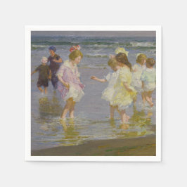 Kinderen Waden op het strand (door E.H. Potthast) Servet